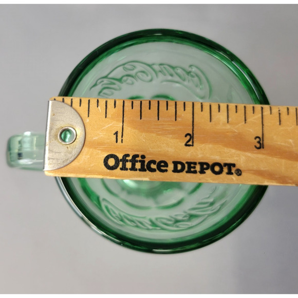 Libbey Coca Cola Glass Mug 16 fl oz Handled Green Tint Heavy 6.25" Tall Embossed - Picture 11 of 12